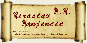 Miroslav Manjenčić vizit kartica